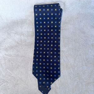 NWOT Men's Brooks Brothers Pure Silk Navy/Yellow Floral Dress Neck Tie